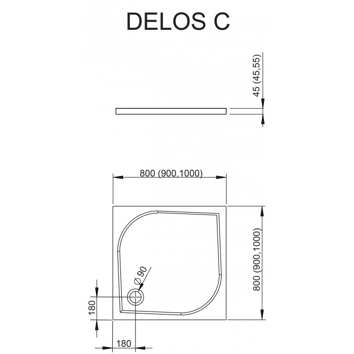 Квадратные  Radaway Delos C1000