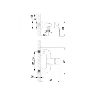 Современный  Для душа Lemark plus SHAPE LM 1703C