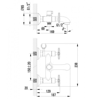 Ретро  Для ванны Lemark plus TRANDE LM 1812C