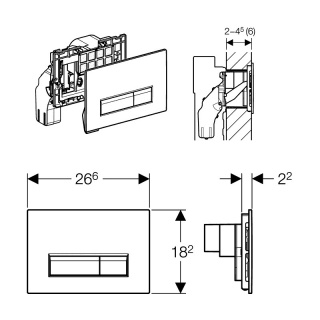 Кнопка смыва для унитаза  Geberit Sigma Sigma 40 115.600.KR.1 с системой удаления запаха