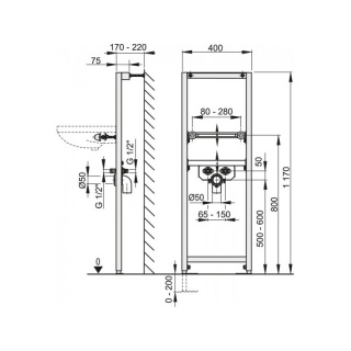 Система инсталляции для раковины  AlcaPlast  A104/1200