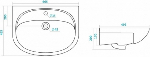 Тумба с раковиной  Style Line, 