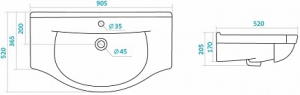Тумба с раковиной  Style Line, 