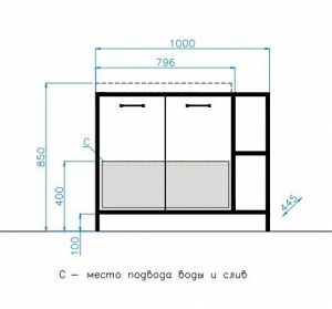 Тумба с раковиной  Style Line, 