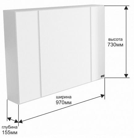 Зеркальный шкаф санта стандарт 100 трельяж фацет