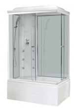 С гидромассажем  Royal Bath RB 8100BP3-WT(белое/прозрачное) левая