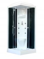 С гидромассажем  Royal Bath RB 90HP7-BT (черное/прозрачное)