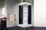 С гидромассажем  Royal Bath RB 90HP7-BT (черное/прозрачное)