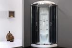 С гидромассажем  Royal Bath RB 100HK7-BT-CH (черное/прозрачное)