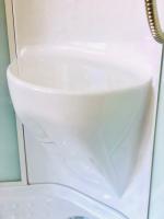 С гидромассажем  Royal Bath RB 100HK7-WT-CH (белое/прозрачное)