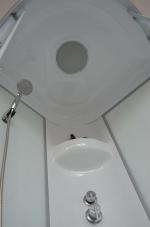 С гидромассажем  Royal Bath RB 80HP7-WT-CH (белое/прозрачное)