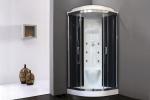 С гидромассажем  Royal Bath RB 90HK7-BT-CH (черное/прозрачное)