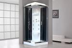 С гидромассажем  Royal Bath RB 90HP7-BT-CH (черное/прозрачное)