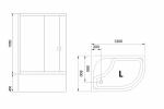 Душевой угол  Royal Bath 8120BK-T (прозрачное) левый