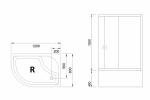 Душевой угол  Royal Bath 8120BK-C (матовое) правый