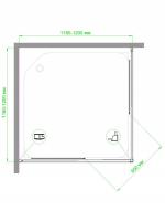Душевой угол  Royal Bath HPD-C-CH 120х120х185 (рифленое)