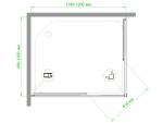 Душевой угол  Royal Bath HPD-T 120х100х185 (прозрачное)