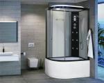 С гидромассажем  Niagara NG-1910-01R (1200х800х2200) высокий поддон(48см) стекло ТОНИРОВАННОЕ
