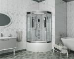 С гидромассажем  Niagara NG-7790W (900x900х2150) высокий поддон стенки БЕЛЫЕ