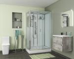 С гидромассажем  Niagara NG- 6012-01GQR (1200х800х2100) низкий поддон (16 см) стекло ПРОЗРАЧНОЕ, 5 мест