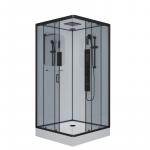 С гидромассажем  Niagara NG- 6901-01GQ BLACK (900х900х2100) низкий поддон(16 см) стекло ТОНИРОВАННОЕ, 4 места