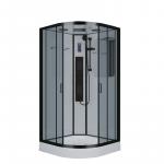 С гидромассажем  Niagara NG- 6902-01G BLACK (1000х1000х2100) низкий поддон(16см) стекло ТОНИРОВАННОЕ, 4 места