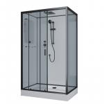Обычные  Niagara NG- 6912-01QL BLACK (1200х800х2100) низкий поддон (16 см) стекло ТОНИРОВАННОЕ, 4 места
