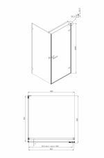 Душевое ограждение  Ambassador Abner 10011101R (900x900x2000), 1 место