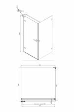 Душевое ограждение  Ambassador Abner 10011102L (1000x1000x2000), 1 место