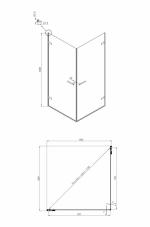 Душевое ограждение  Ambassador Abner 10011105       (900x900x2000), 1 место