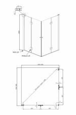 Душевое ограждение  Ambassador Diamond 12011109 (900x900x2000), 1 место