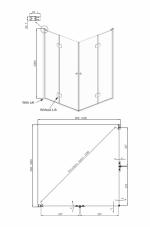 Душевое ограждение  Ambassador Diamond 12011110 (1000x1000x2000), 1 место