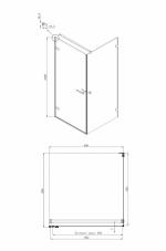 Душевое ограждение  Ambassador Abner 10011101L (900x900x2000), 1 место