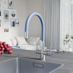 Современный  Для кухонной мойки Lemark Comfort LM3075C-SkyBlue