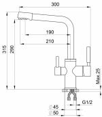 Современный   GRANULA GRANULA 3015, XРОМ/ЧЁРНЫЙ
